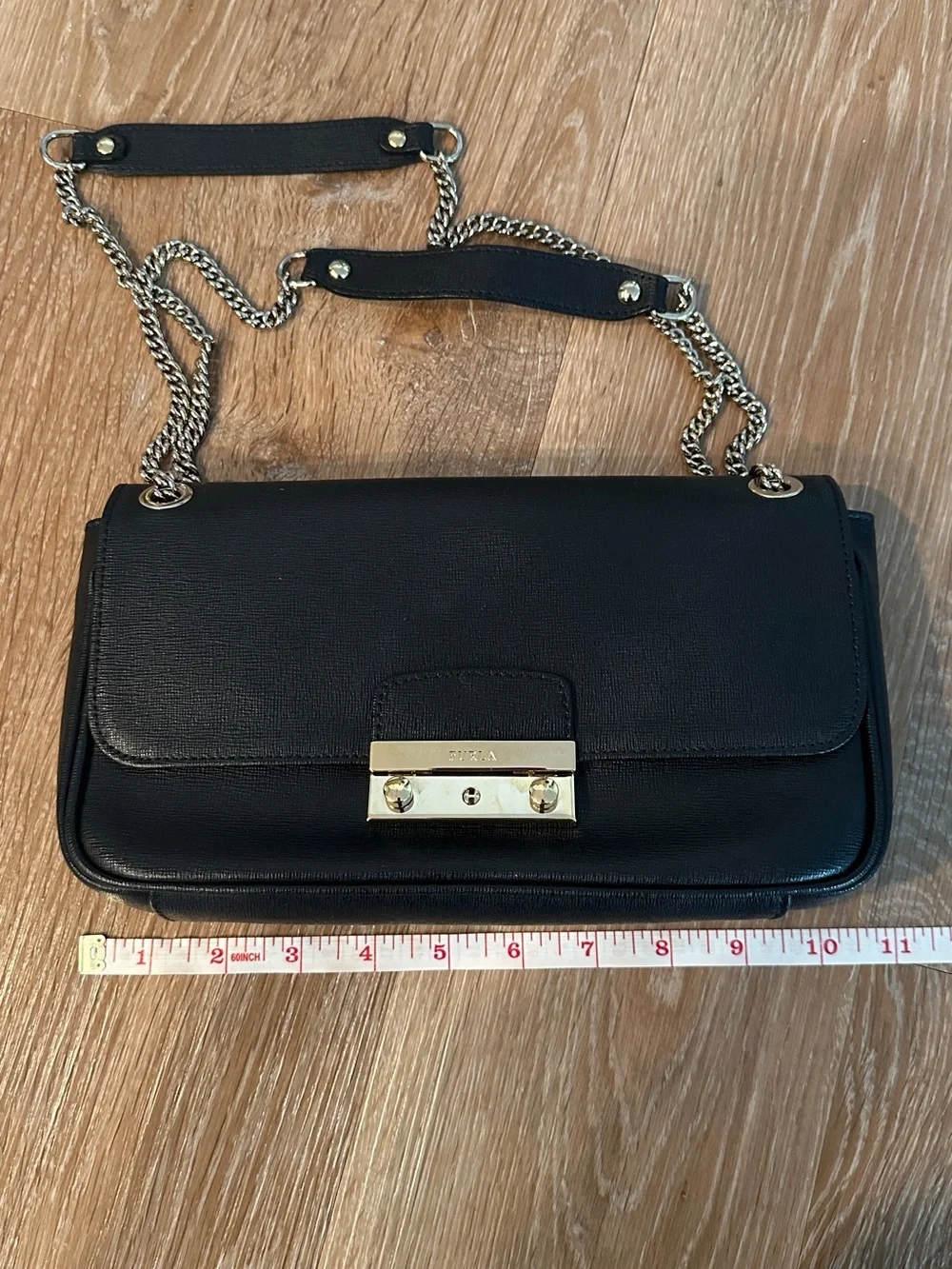 Furla Leather Chain-Link Shoulder Bag